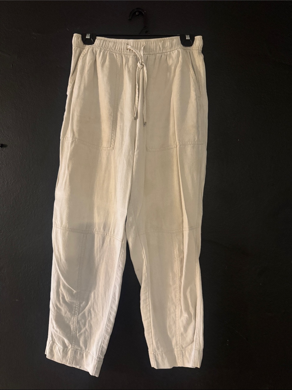Zara Women's Cream Drawstring Jogger Pants